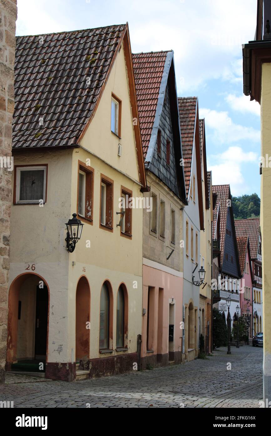 Altstadtgasse in Kulmbach, Franken, Bayern, Deutschland Stockfoto