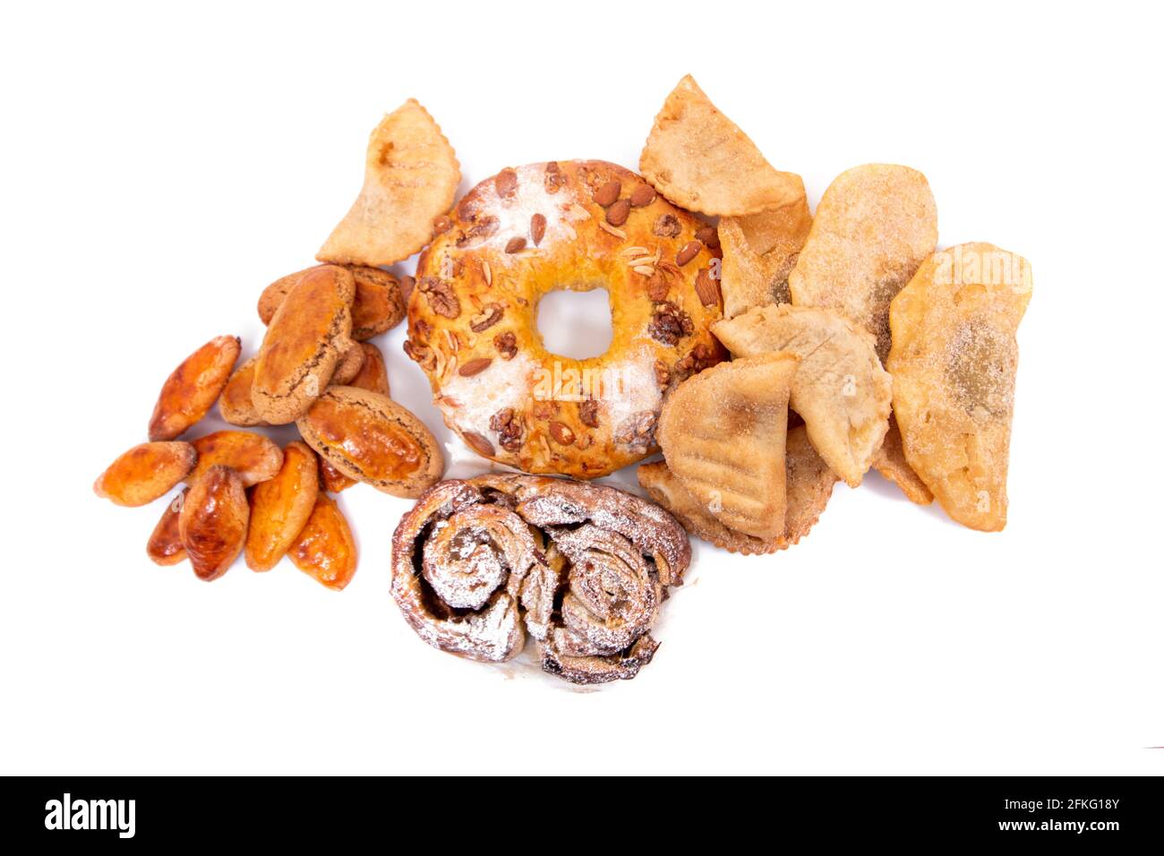 Mischung aus typischem und traditionellem weihnachtsgebäck und Kuchen der portugiesischen Küche und Gastronomie. Stockfoto