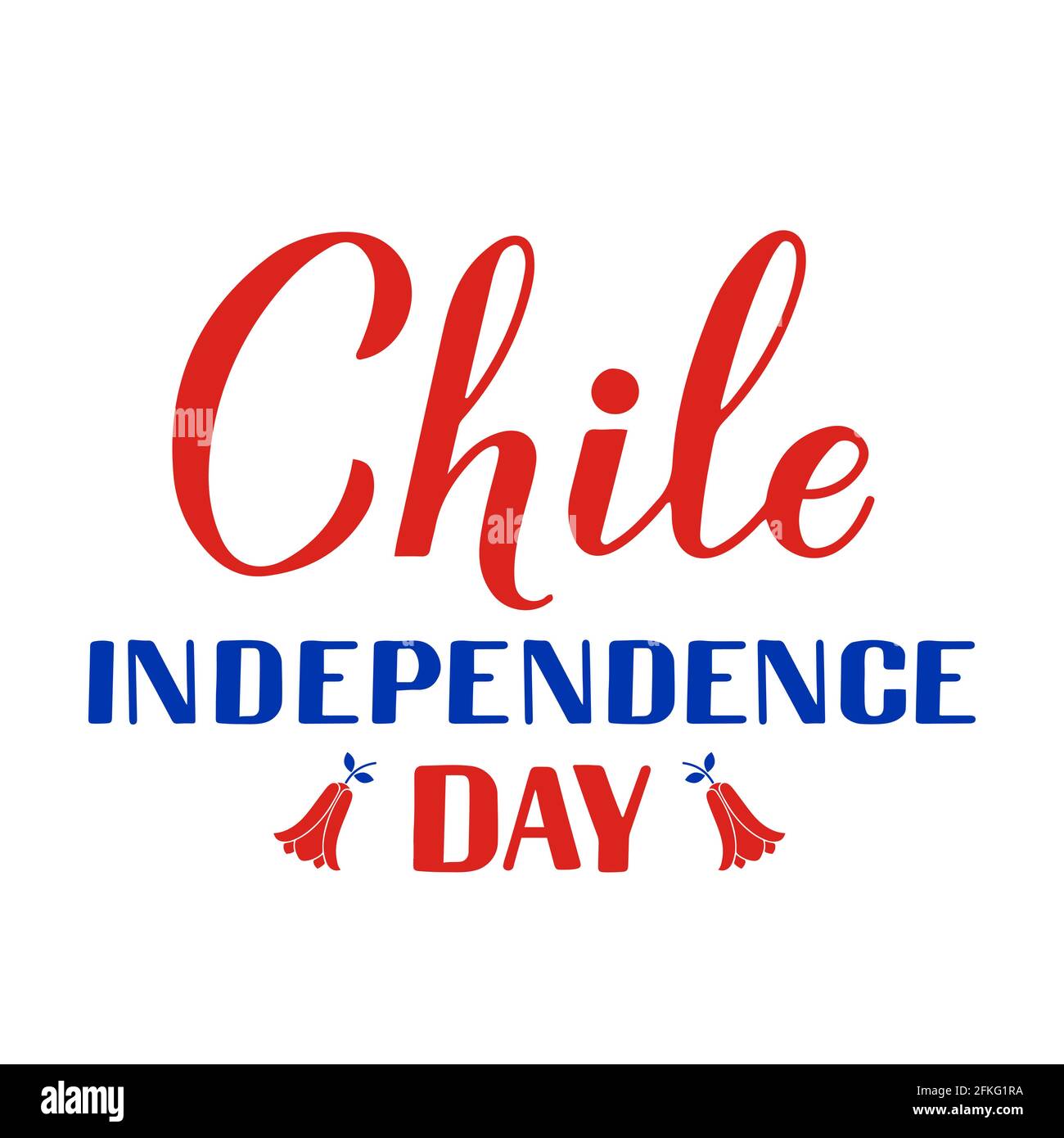 Chile Independence Day Kalligraphie Handschriftzug isoliert auf weiß. Chilenischer Feiertag am 18. September. Vektorvorlage für Typografie-Poster Stock Vektor