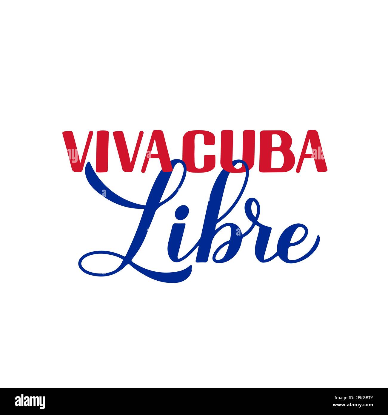 Viva Cuba Libre lang lebe freies Kuba auf Spanisch. Kalligraphie-Handschriftzug zum Tag der kubanischen Revolution Feiern Sie am 1. Januar. Vektorvorlage für Typografie Stock Vektor