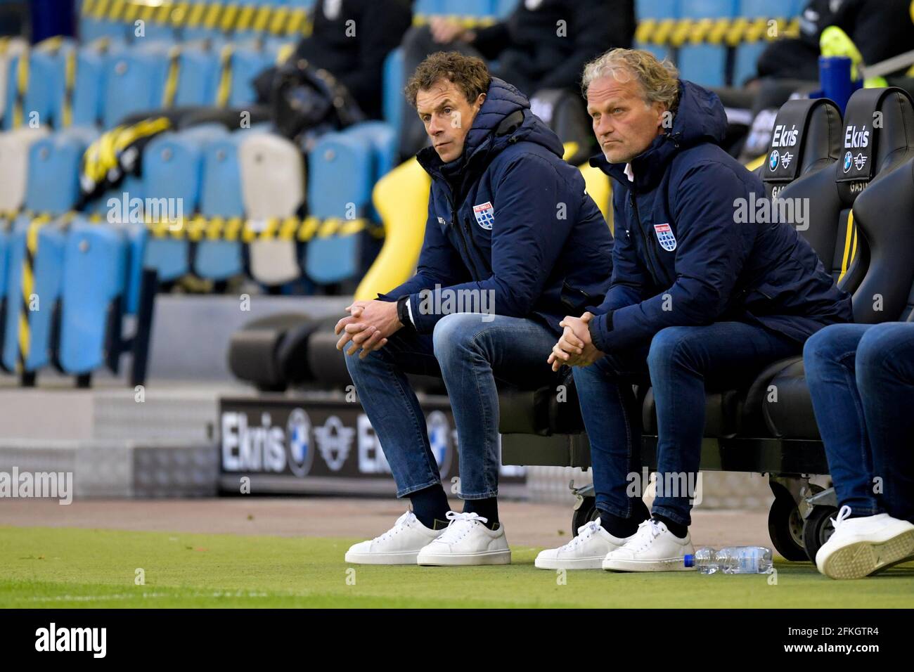 ARNHEM, NIEDERLANDE - 1. MAI: Headcoach Bert Konterman von PEC Zwolle beim niederländischen Eredivisie-Spiel zwischen Vitesse und PEC Zwolle am 1. Mai 2021 in Gelredome in Arnhem, Niederlande (Foto: Gerrit van Keulen/Orange Picles) Stockfoto