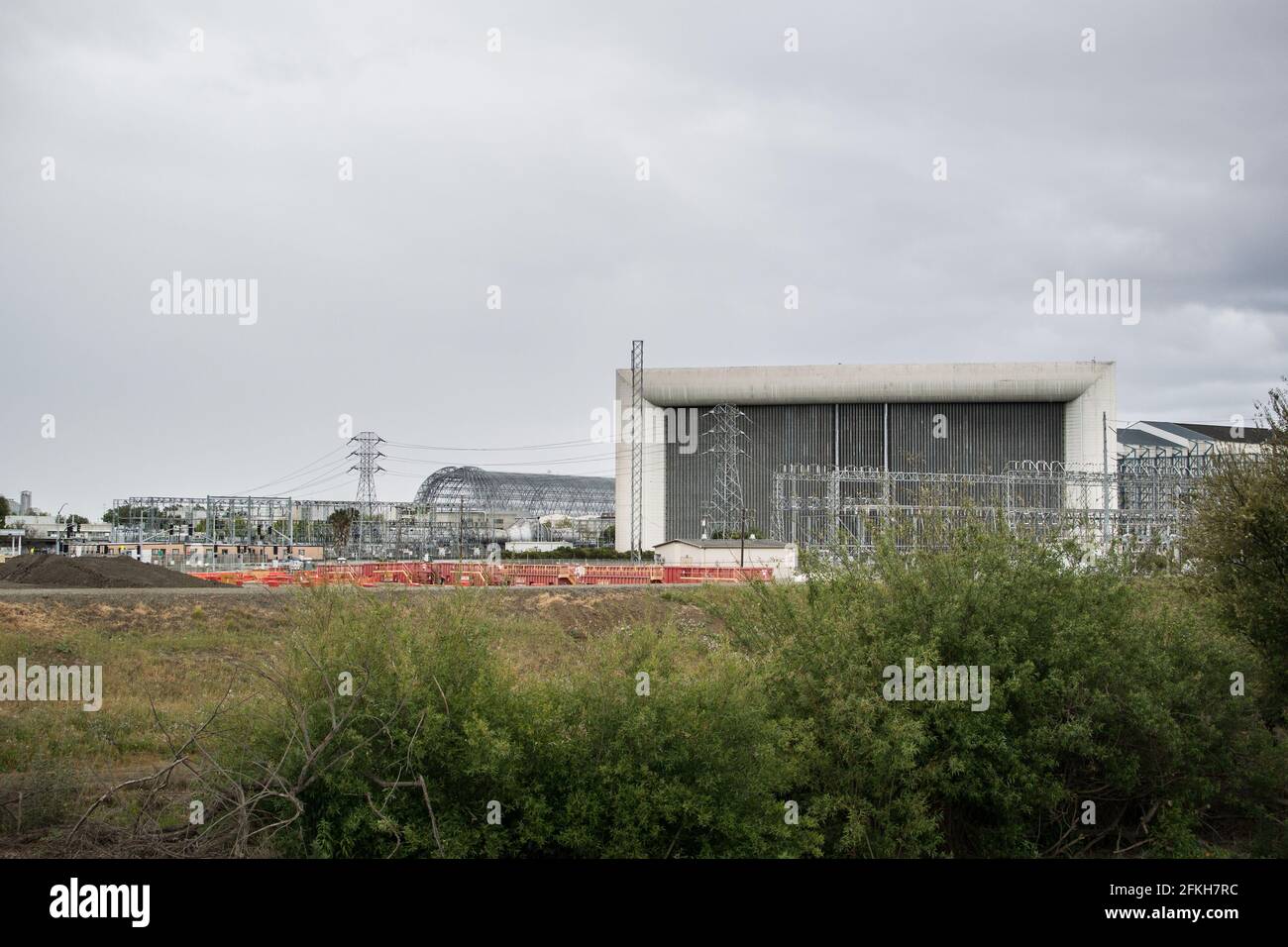 NASA's National Full-Scale Tunnel Aerodynamics Complex in Moffett Field, Mountain View, Kalifornien. April 2021. Stockfoto