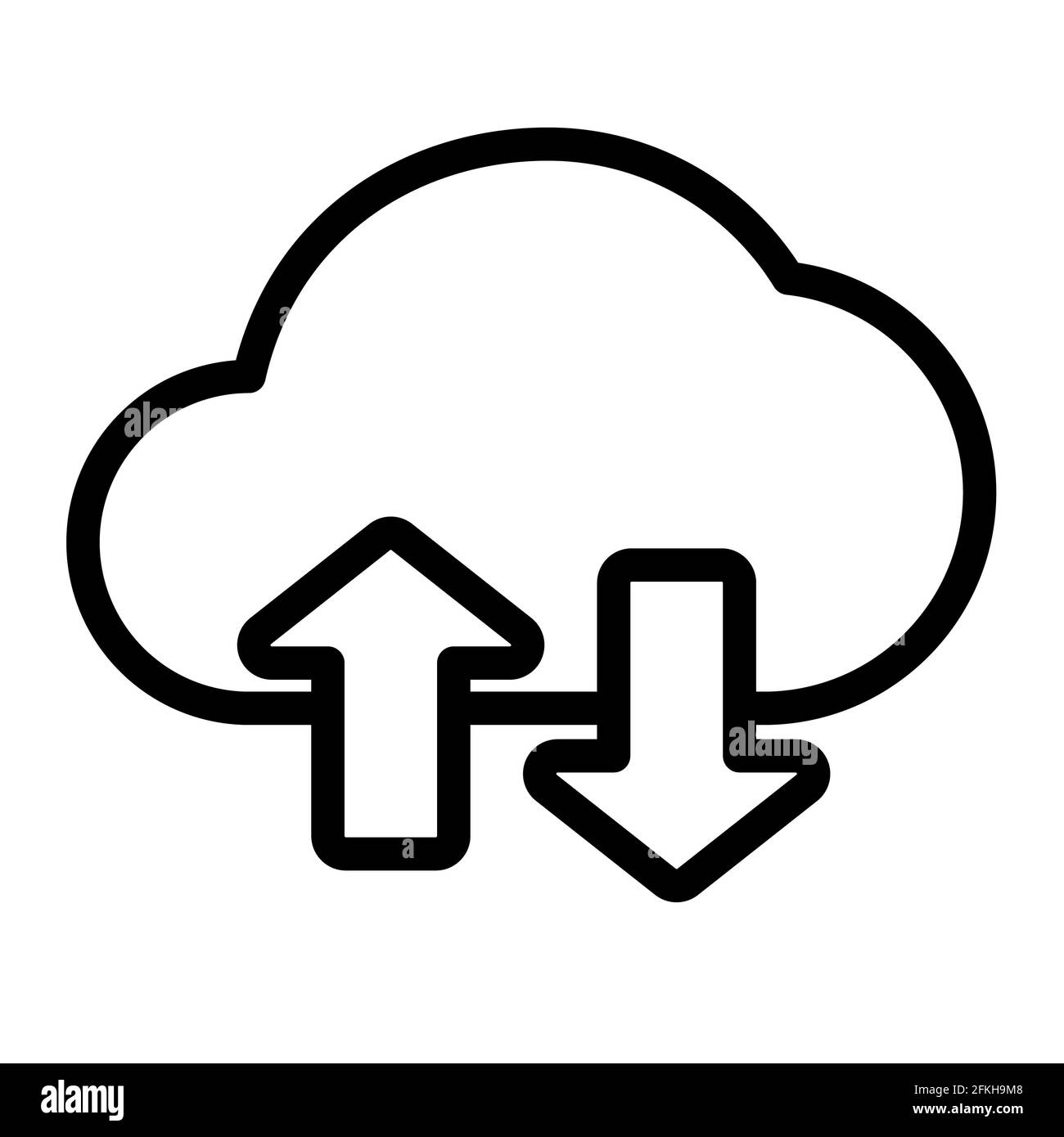 Connection Transfer Cloud Wireless einzelnes isoliertes Symbol mit Umrissstil vektorgrafik Stockfoto