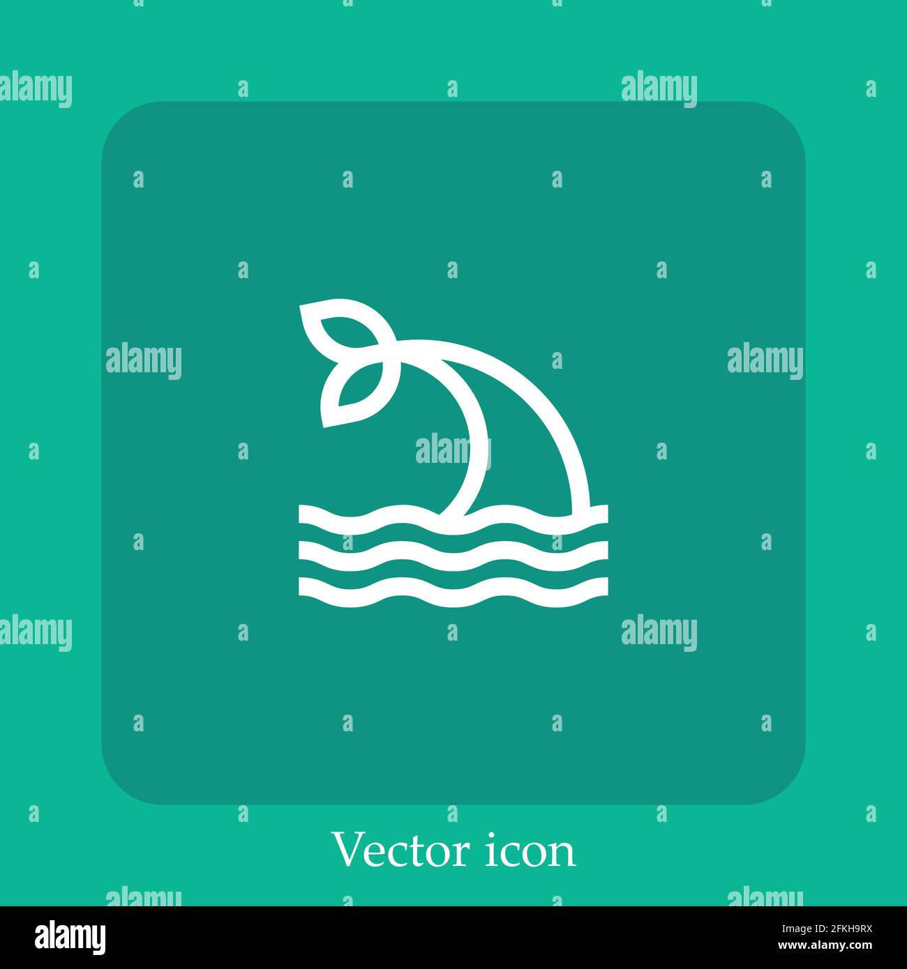 Walvektorsymbol lineares Symbol.Linie mit bearbeitbarer Kontur Stock Vektor