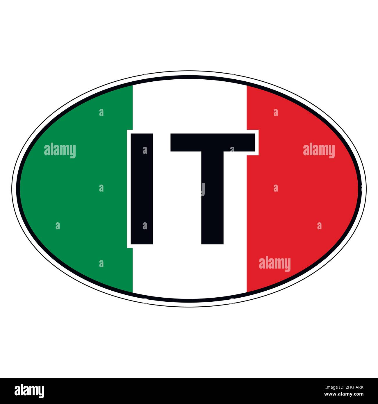 Aufkleber auf dem Auto, Flagge Italien, Italienische Republik