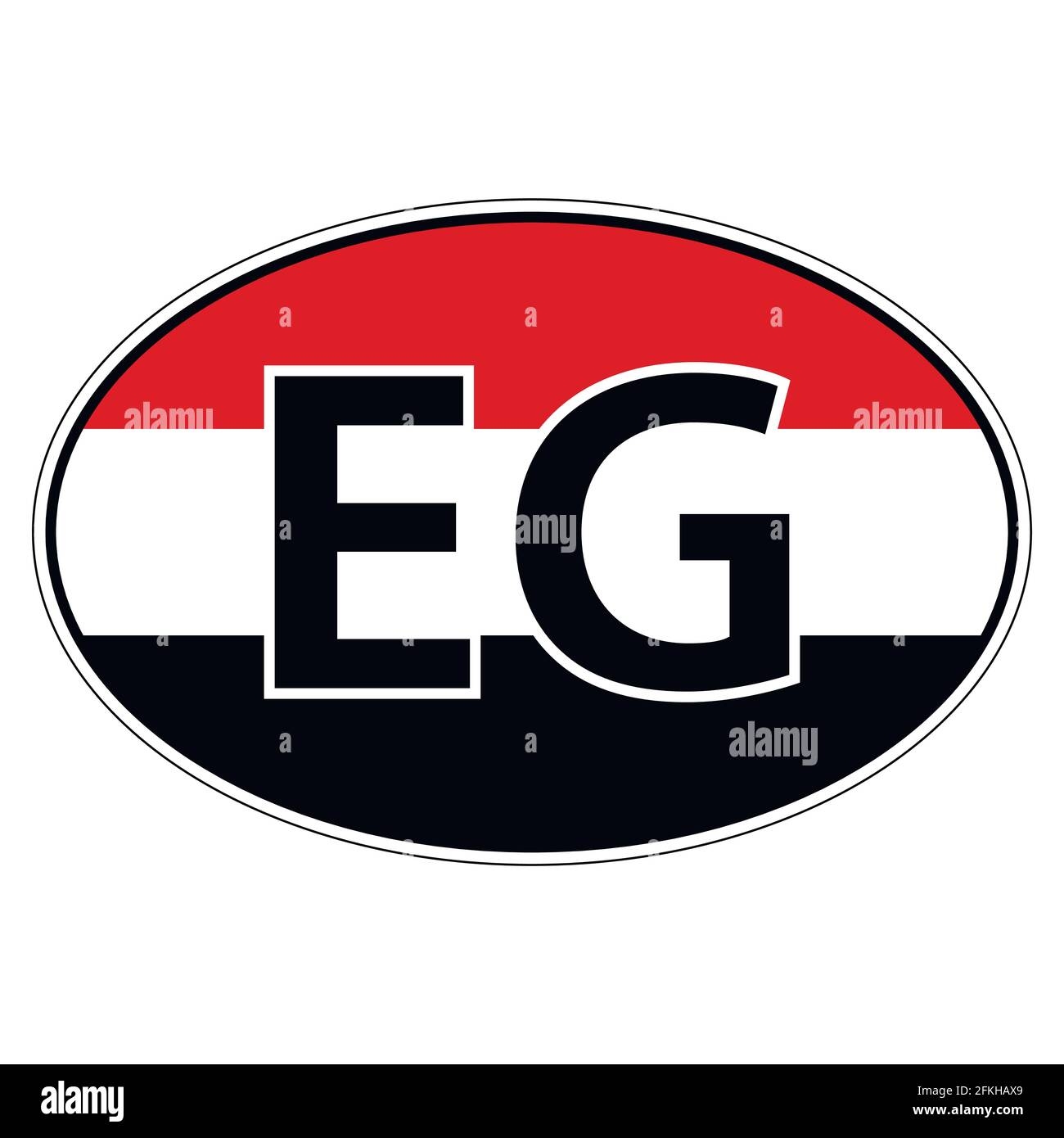 Aufkleber auf dem Auto, Flagge Arabische Republik Ägypten Stock Vektor