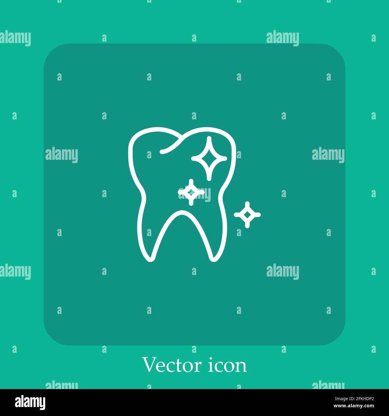 Symbol für gesunde Zähne lineares Symbol.Linie mit bearbeitbarer Kontur Stock Vektor