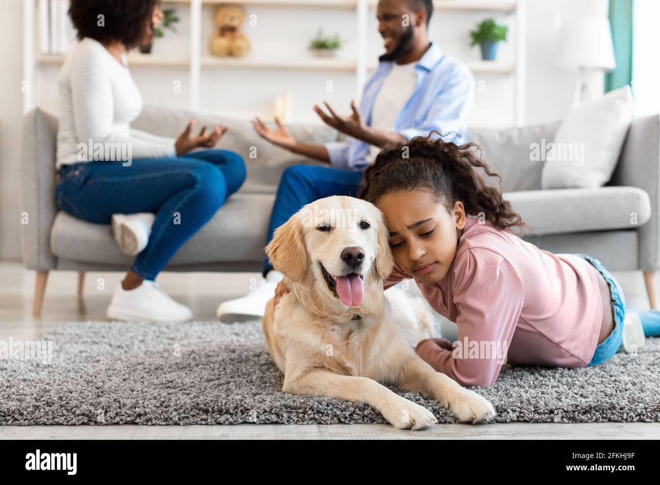 Wie überrede Ich Meine Eltern Zu Einem Hund Goldener Labrador Hund Stockfotos und -bilder Kaufen - Alamy