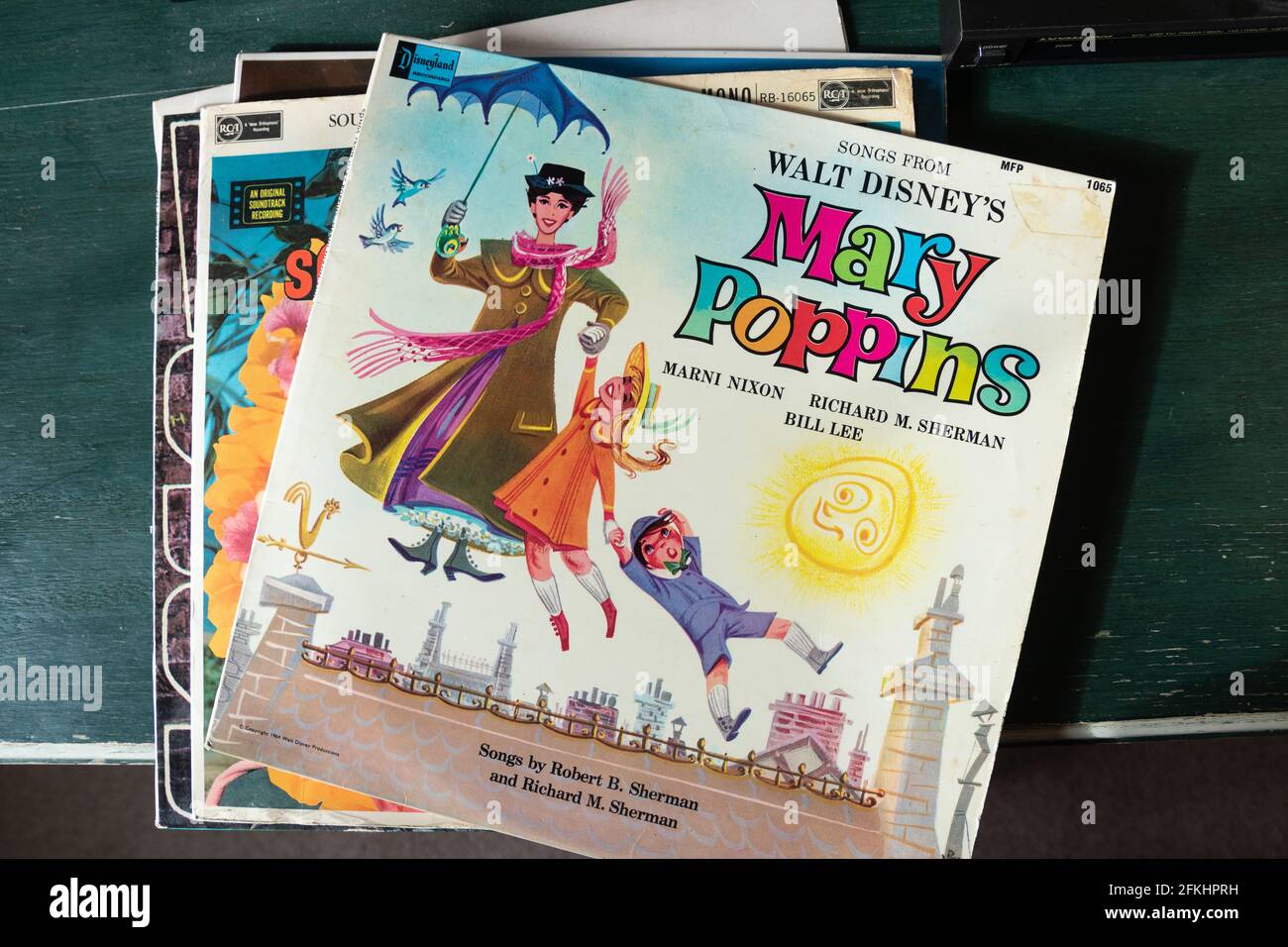 Altes LP-Cover von Mary Poppins Musical Stockfoto
