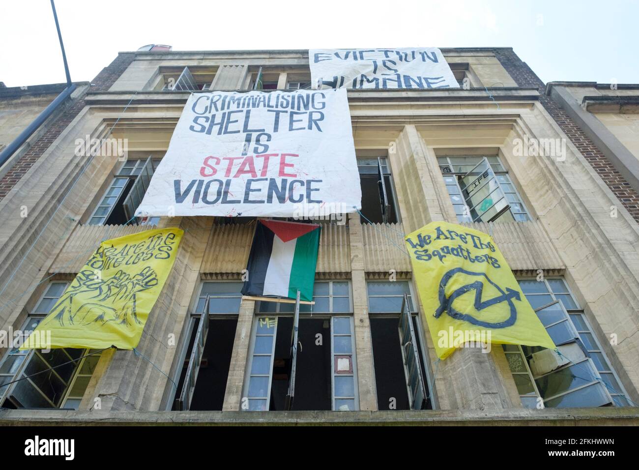 Anarchistische Hausbesetzer in Bristol. Stockfoto