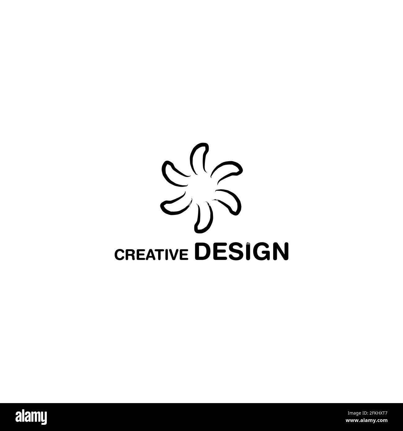 Einzigartige Blume Abstraktes Logo Design Vektor-Kunst Stock Vektor