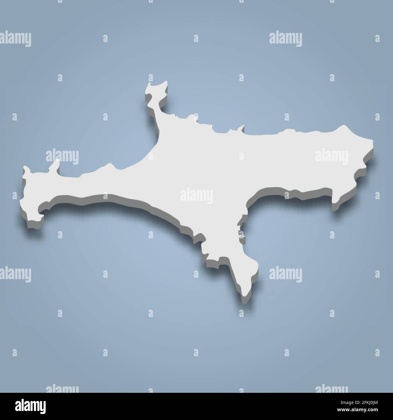 isometrische 3D-Karte von Ko Mak ist eine Insel in Thailand, isolierte Vektordarstellung Stock Vektor