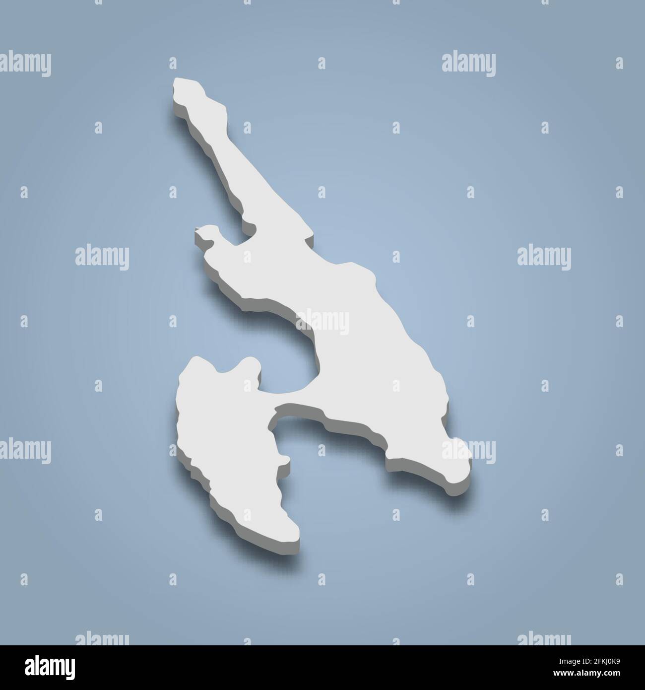 isometrische 3D-Karte von Ko Phi Phi Don ist eine Insel in Thailand, isolierte Vektordarstellung Stock Vektor