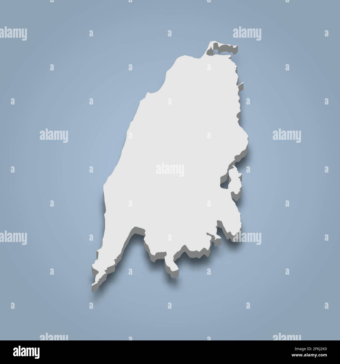 isometrische 3D-Karte von Lefkas ist eine Insel auf ionischen Inseln, isolierte Vektordarstellung Stock Vektor