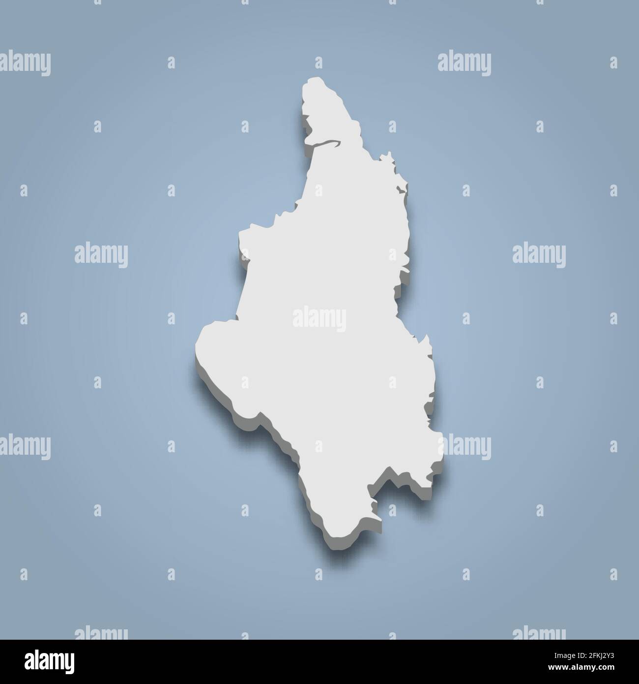 isometrische 3D-Karte von Ko Tarutao ist eine Insel in Thailand, isolierte Vektordarstellung Stock Vektor