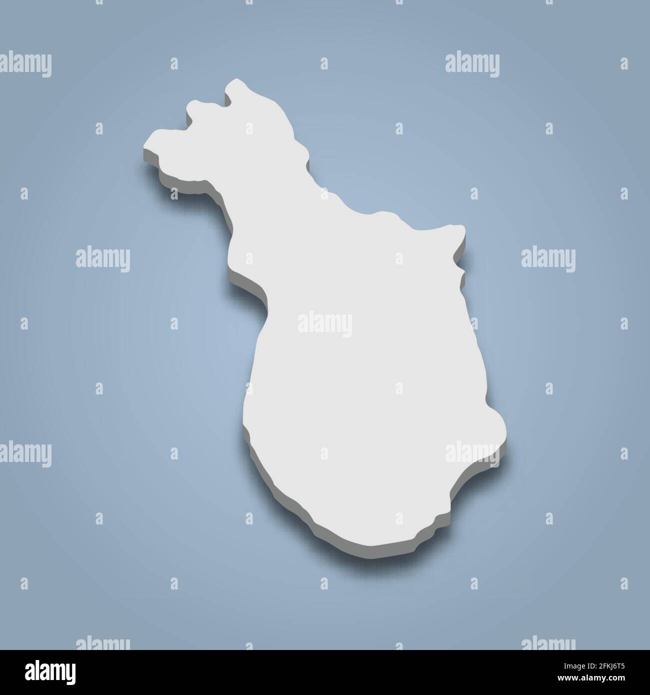 isometrische 3D-Karte von Ko Wua Ta Lap ist eine Insel in Thailand, isolierte Vektordarstellung Stock Vektor