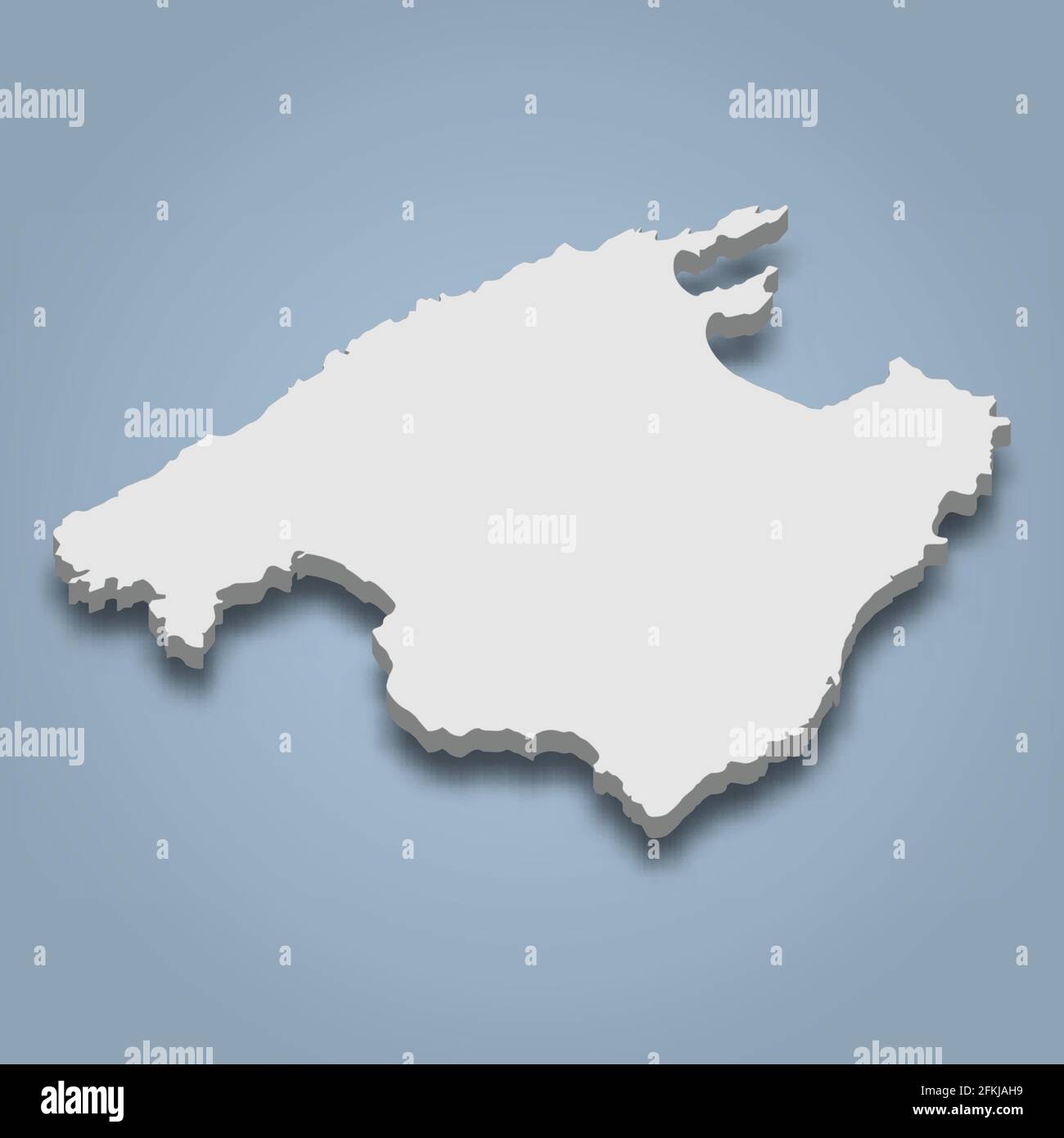 3d isometrische Karte von Mallorca ist eine Insel auf den Balearen, isoliert Vektor-Illustration Stock Vektor
