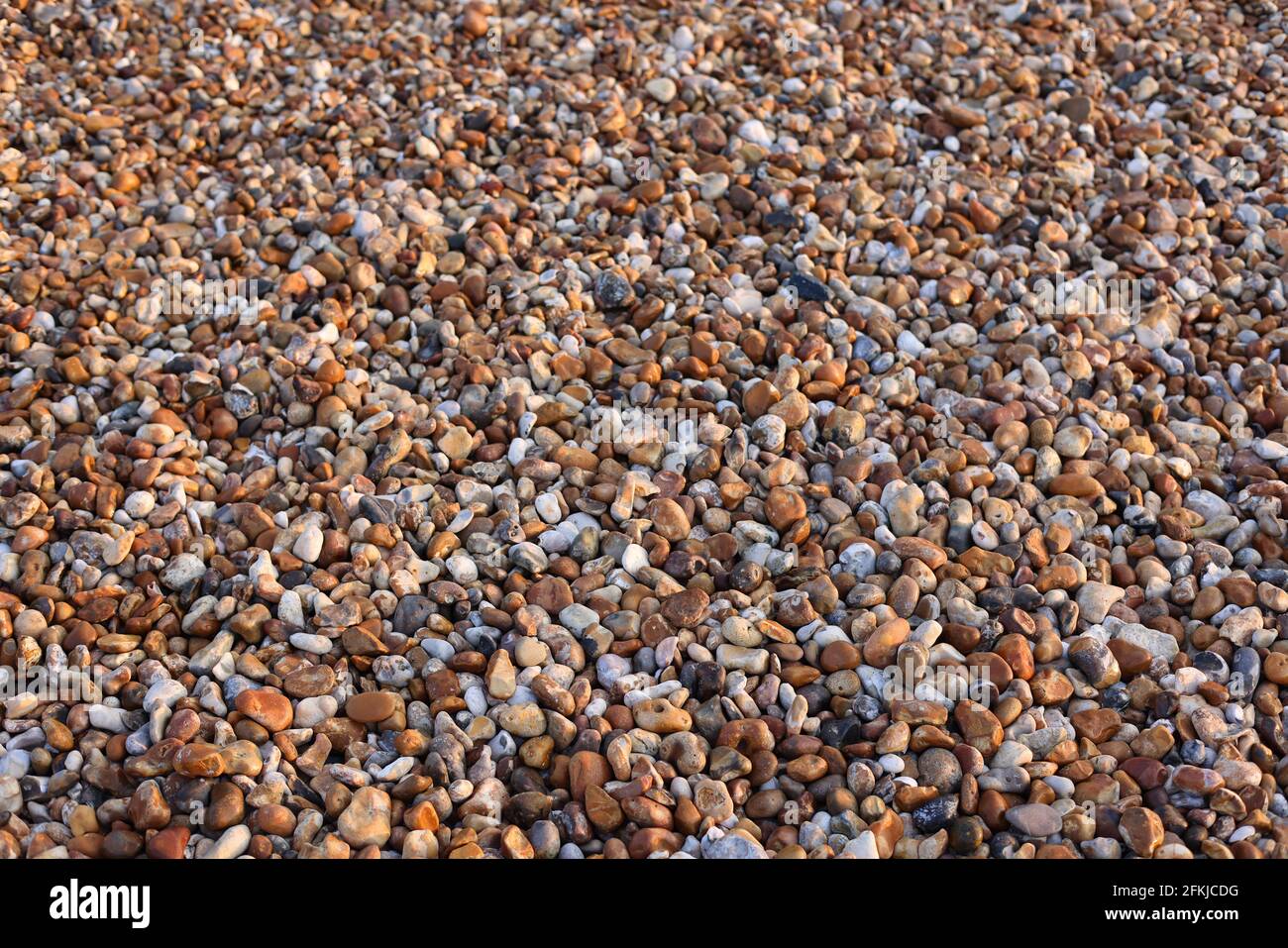 Kies, Kies und Kiesel aus nächster Nähe. Stockfoto