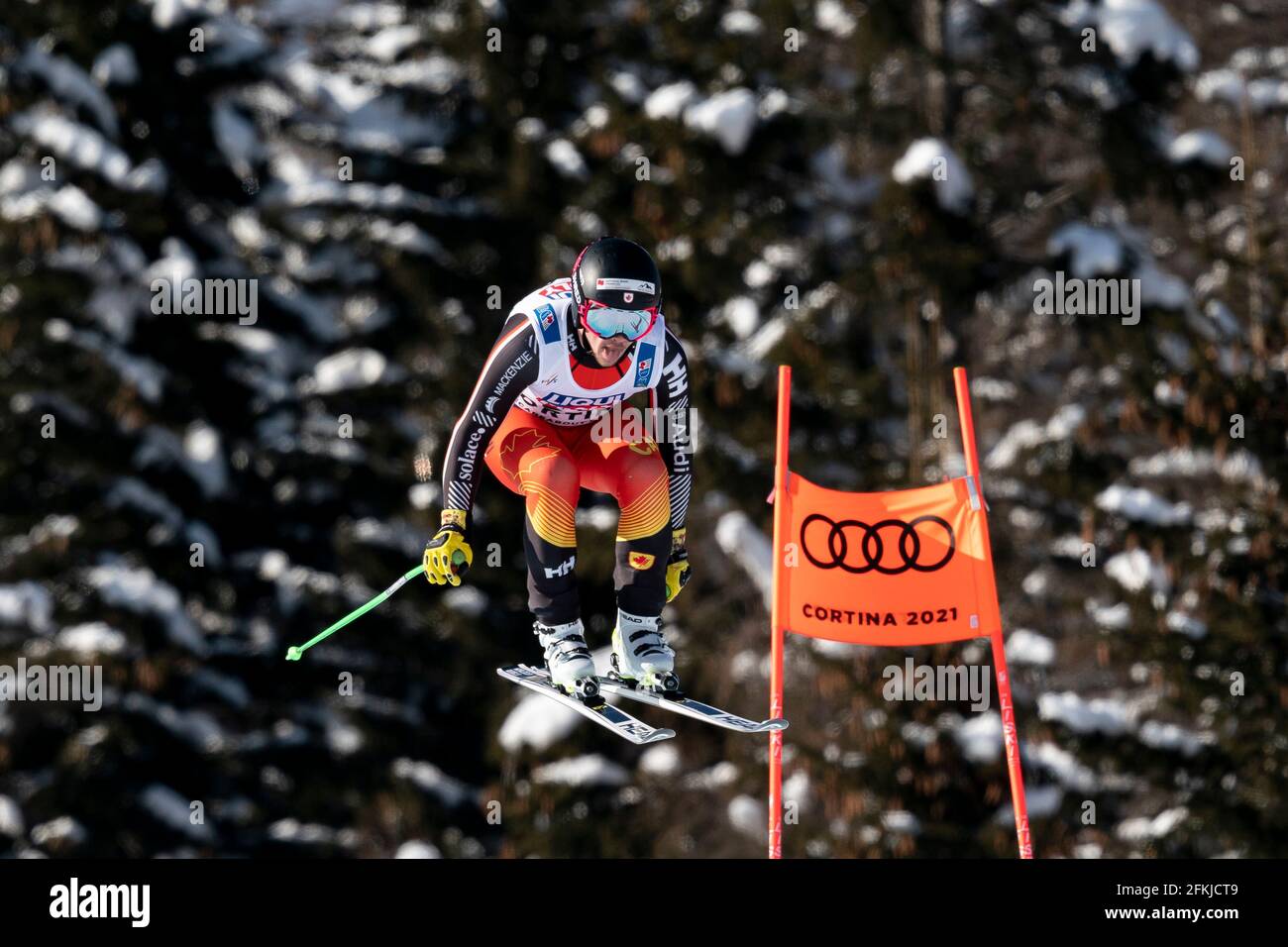 Cortina d'Ampezzo, Italien 13. Februar 2021: CRAWFORD James (CAN) tritt beim FIS ALPINE WORLD SKI CHAMPIONSHIPS 2021 Men's Downhill Training an Stockfoto