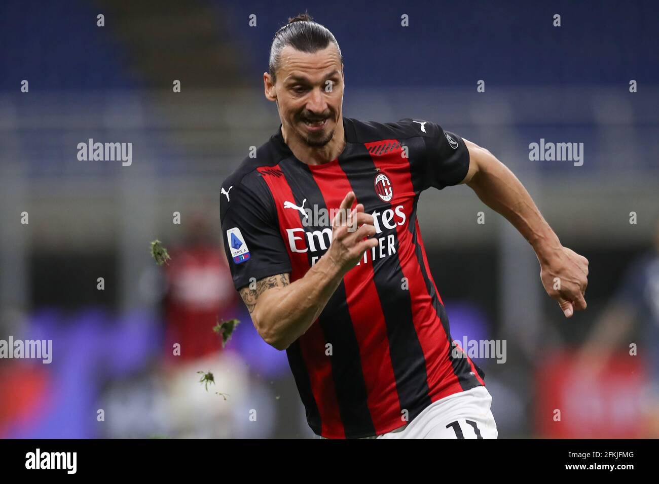 Mailand, Italien, 1. Mai 2021. Zlatan Ibrahimovic vom AC Mailand während des Spiels der Serie A bei Giuseppe Meazza, Mailand. Bildnachweis sollte lauten: Jonathan Moscrop / Sportimage Kredit: Sportimage/Alamy Live News Stockfoto