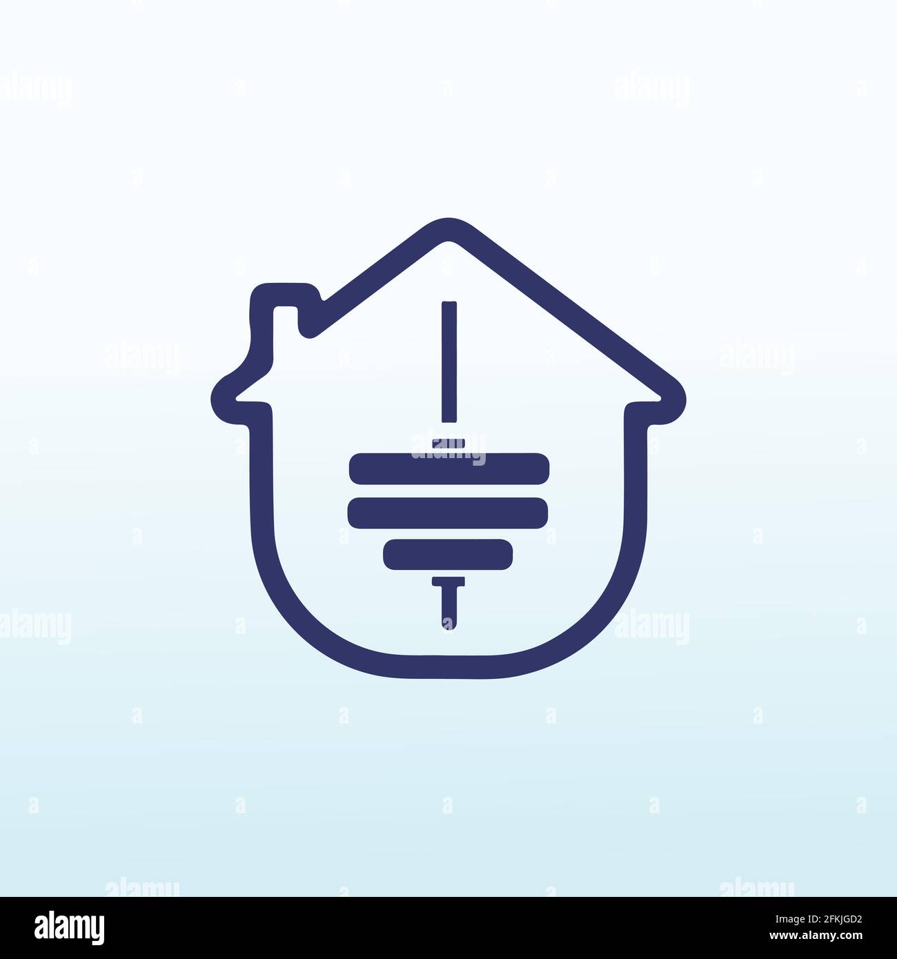 Öko-Häuser mit Hantel-Logo-Design Stock Vektor