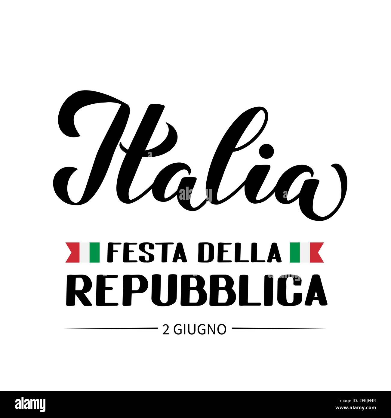 feiertage in italien - 4 Italien der Republik 2. Juni in italienischer Hand Schriftzug isoliert auf weiß. Italienisches Plakat für die Typografie der Feiertage. Einfache Bearbeitung von Vektorvorlagen für Banner, f Stock-Vektorgrafik - Alamy