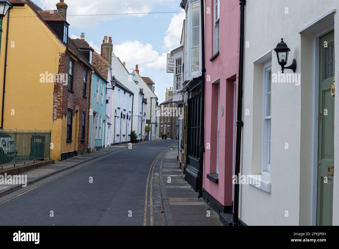 Einige der alten Häuser in der Altstadt von Deal, Kent Stockfoto