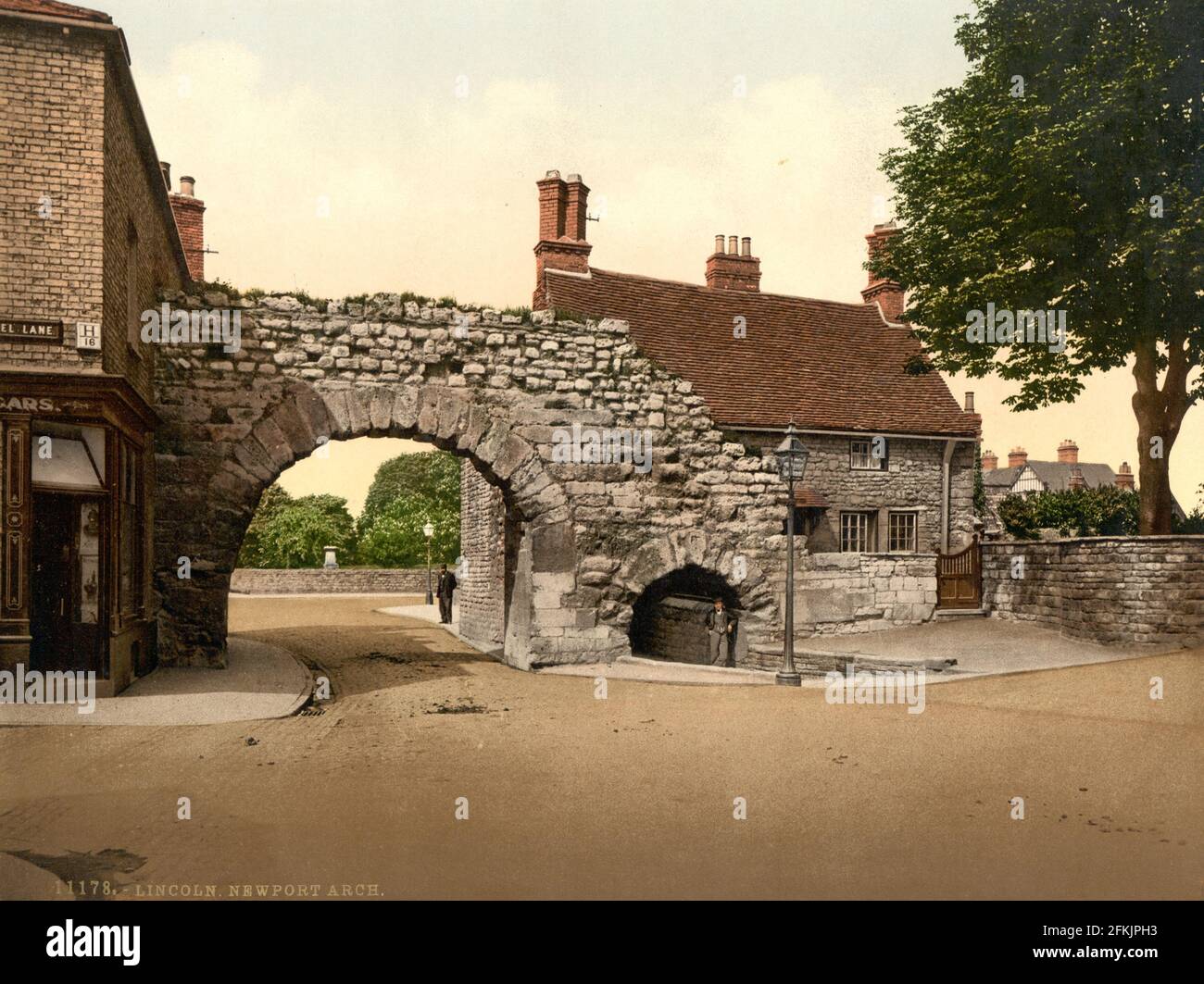 The Newport Arch, Lincoln Lincoln um 1890-1900 Stockfoto