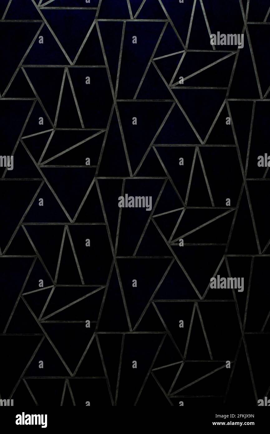 Modernes und stilvolles abstraktes Design-Poster mit goldenen Linien und Schwarzes geometrisches Muster Stockfoto