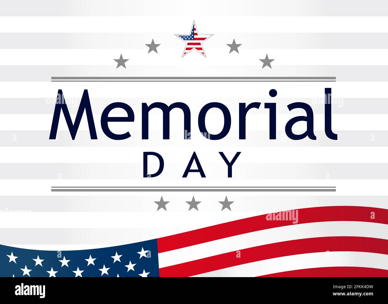 Happy Memorial Day USA kreatives Banner. Isolierte abstrakte Grafik-Design-Vorlage. Helle Farben. Kalligrafische Buchstaben. Dekorative Pinsel Kalligraphie, EIN Stock Vektor