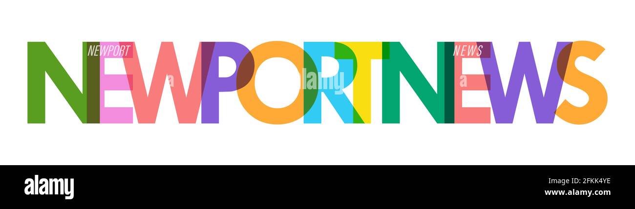 NEWPORT NEWS. Der Name der Stadt auf weißem Hintergrund. Vektor-Design-Vorlage für Poster, Postkarte, Banner. Vektorgrafik. Stock Vektor