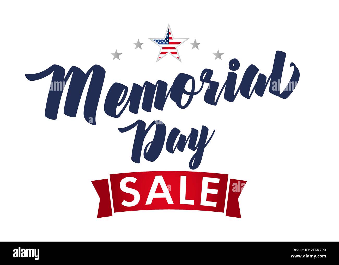 Webbanner Memorial Day Verkauf mit Sternen. Remember and Honor, Feiertagsdesign für amerikanische Feiertage mit Text und Flagge im Stern. Sonderangebot Stock Vektor