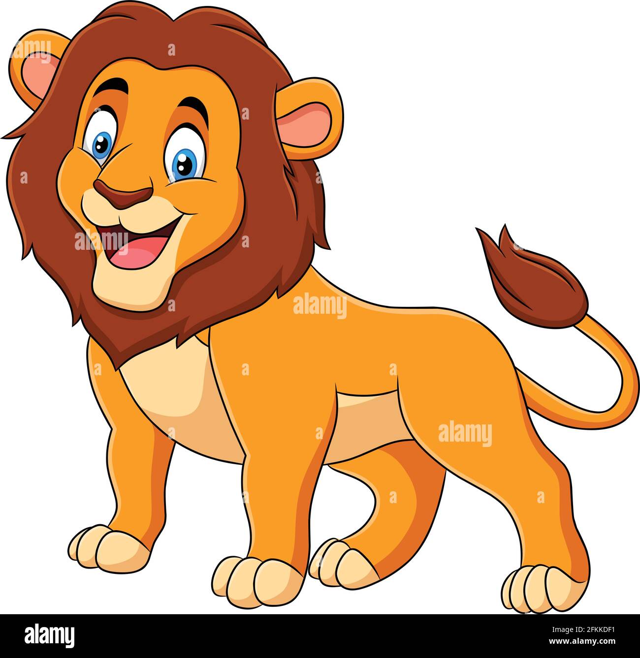 Cute Lion Cartoon Tier Vektor Illustration Stock Vektor