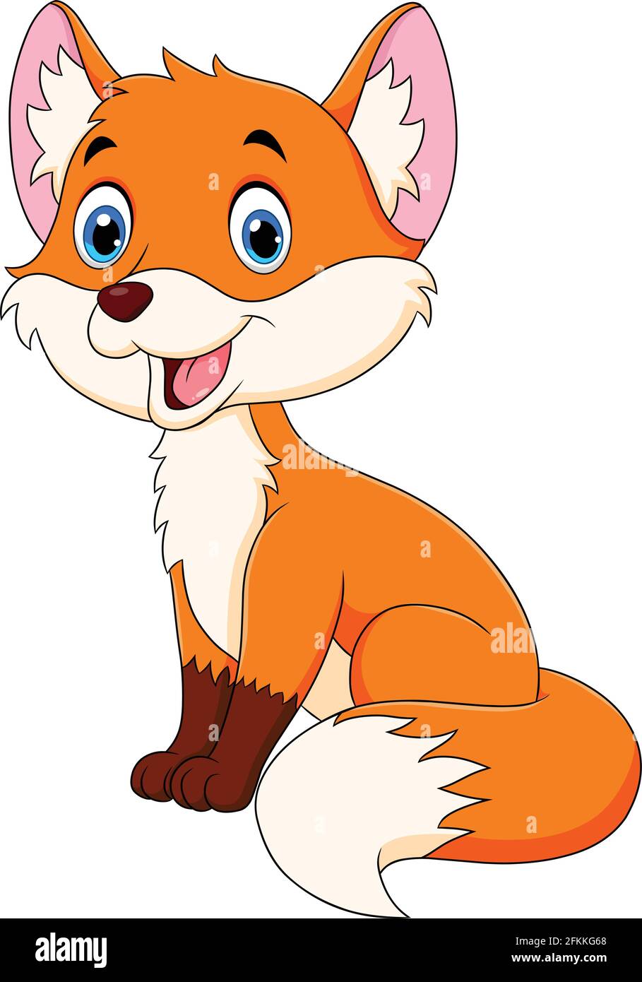 Cute Fox Tier Cartoon Vektor Illustration Stock Vektor