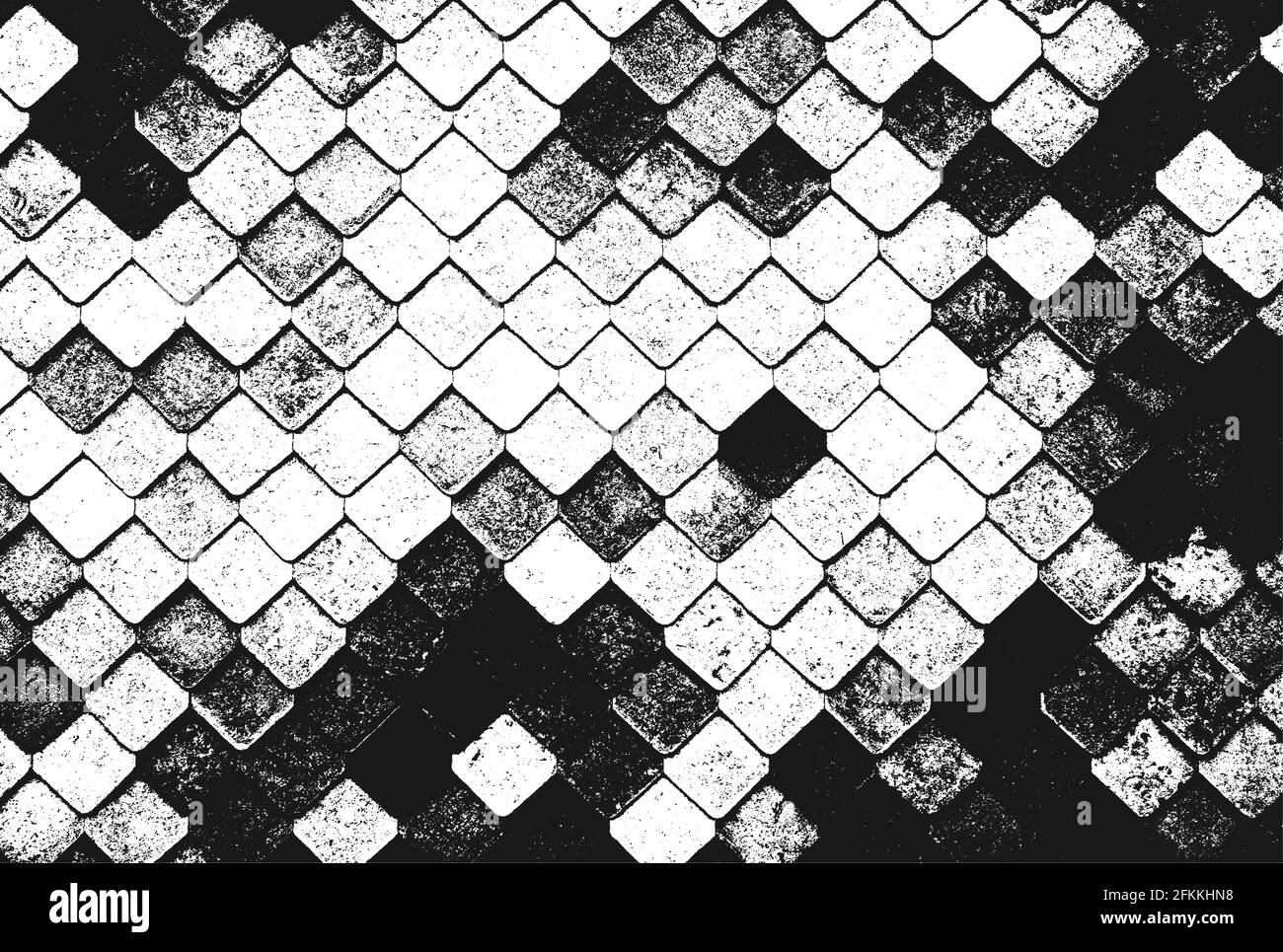 Verzweifelte Overlay-Textur von Bodenfliesen. Grunge Hintergrund. Abstrakte Halbton-Vektor-Illustration. Stock Vektor