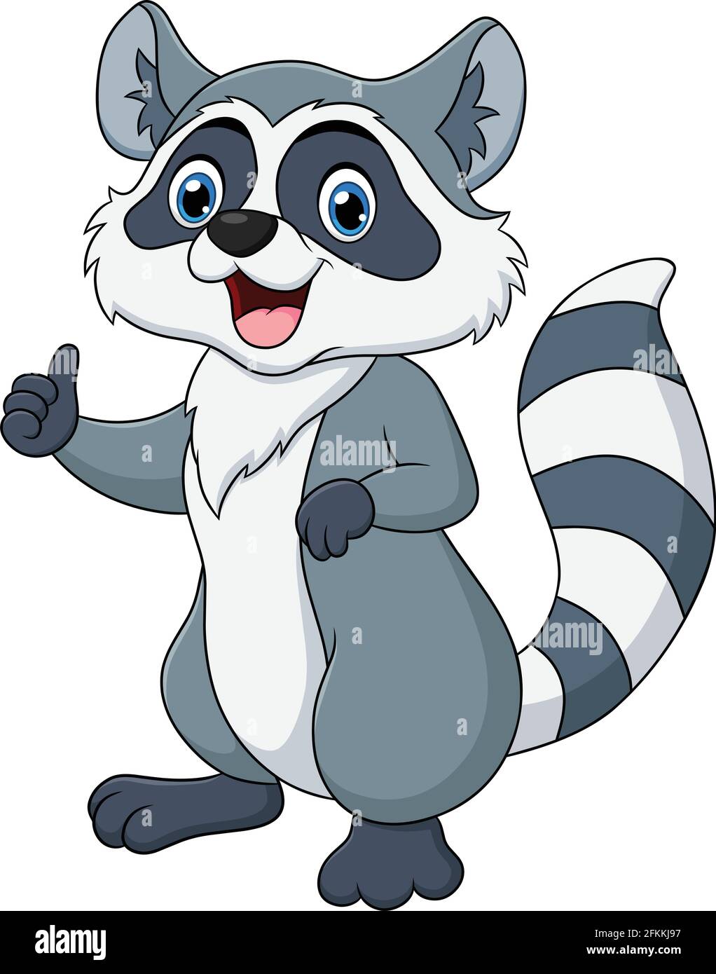 Cute Raccoon Cartoon Tier Vektor Illustration Stock Vektor