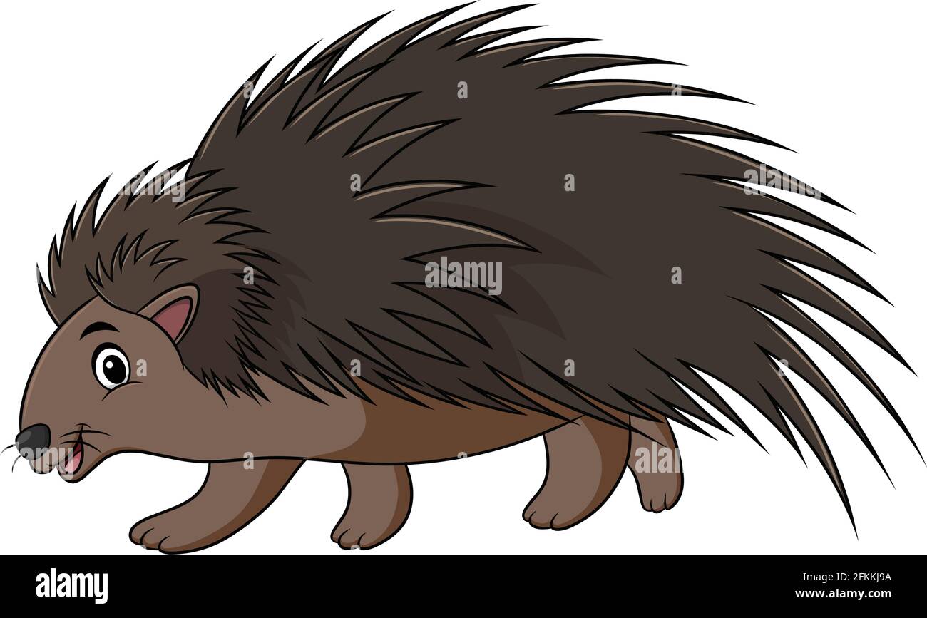 Niedliche Stachelschwein Tier Cartoon Vektor Illustration Stock Vektor