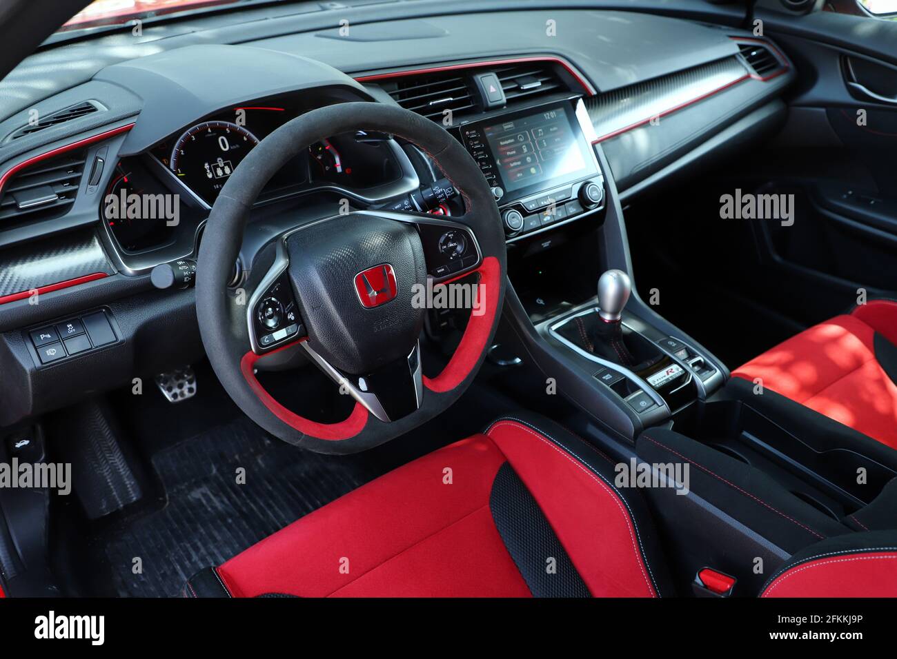 Der Honda Civic ist eine von Honda hergestellte Modellreihe. Das Design der Type R Modelle war ursprünglich auf die Rennbedingungen ausgerichtet. Stockfoto