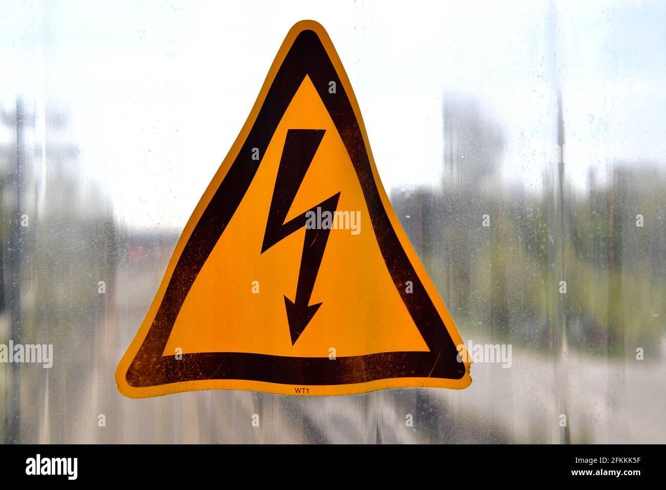 Piktogramm für Elektrik. Warnung vor elektrischer Spannung Stockfoto