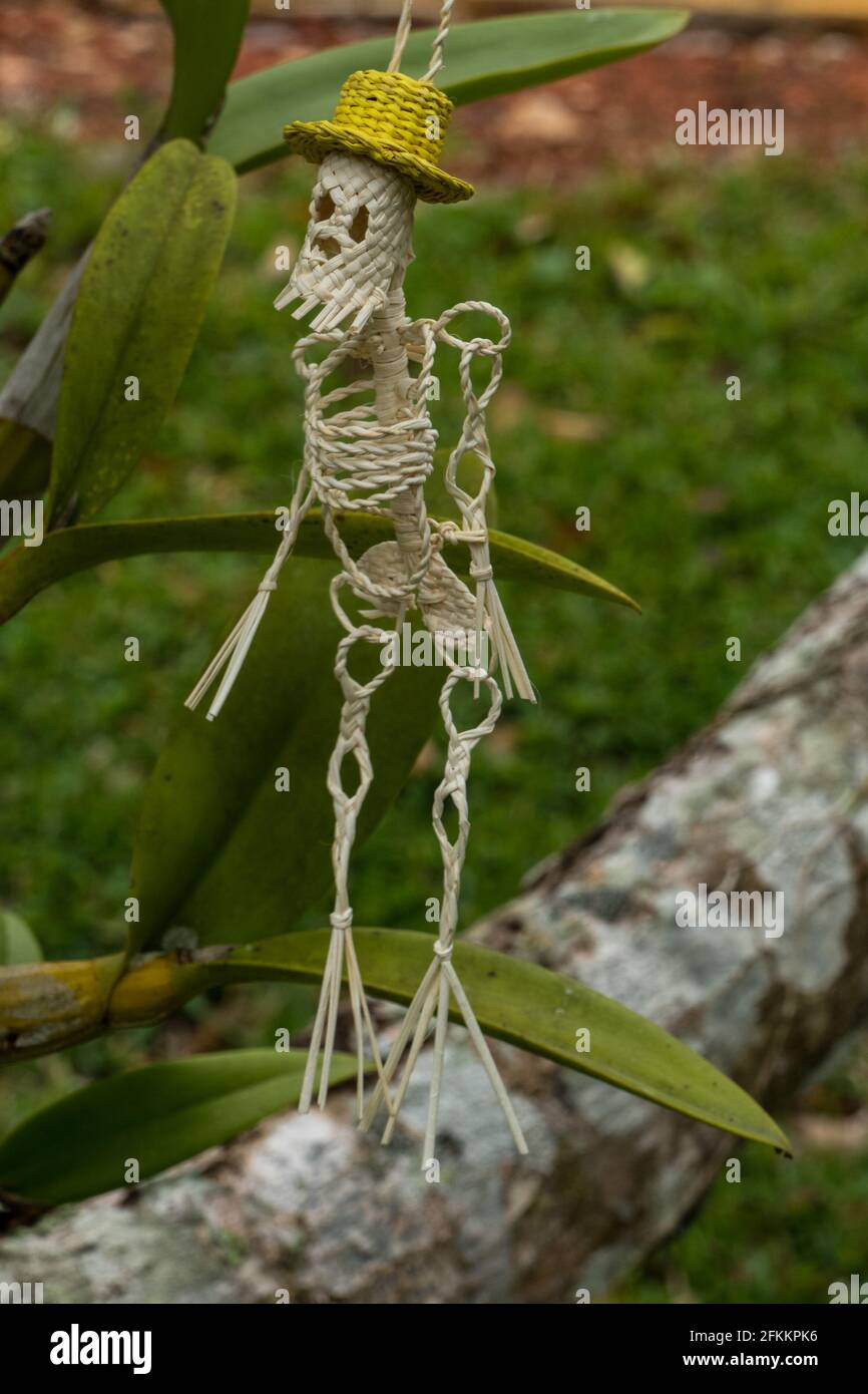 Skelett Handwerk aus pflanzlichen Fasern Stockfoto