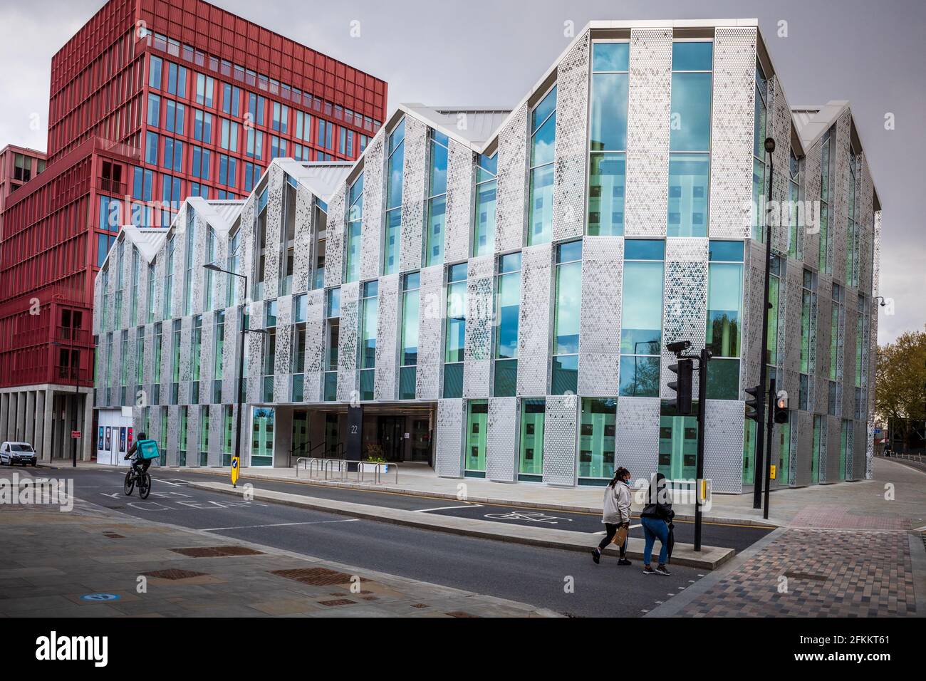 22 Handyside Street Kings Cross London - Teil der Kings Cross Sanierung. Neues 3-stöckiges Bürogebäude, Coffey Architects, 2020. Stockfoto