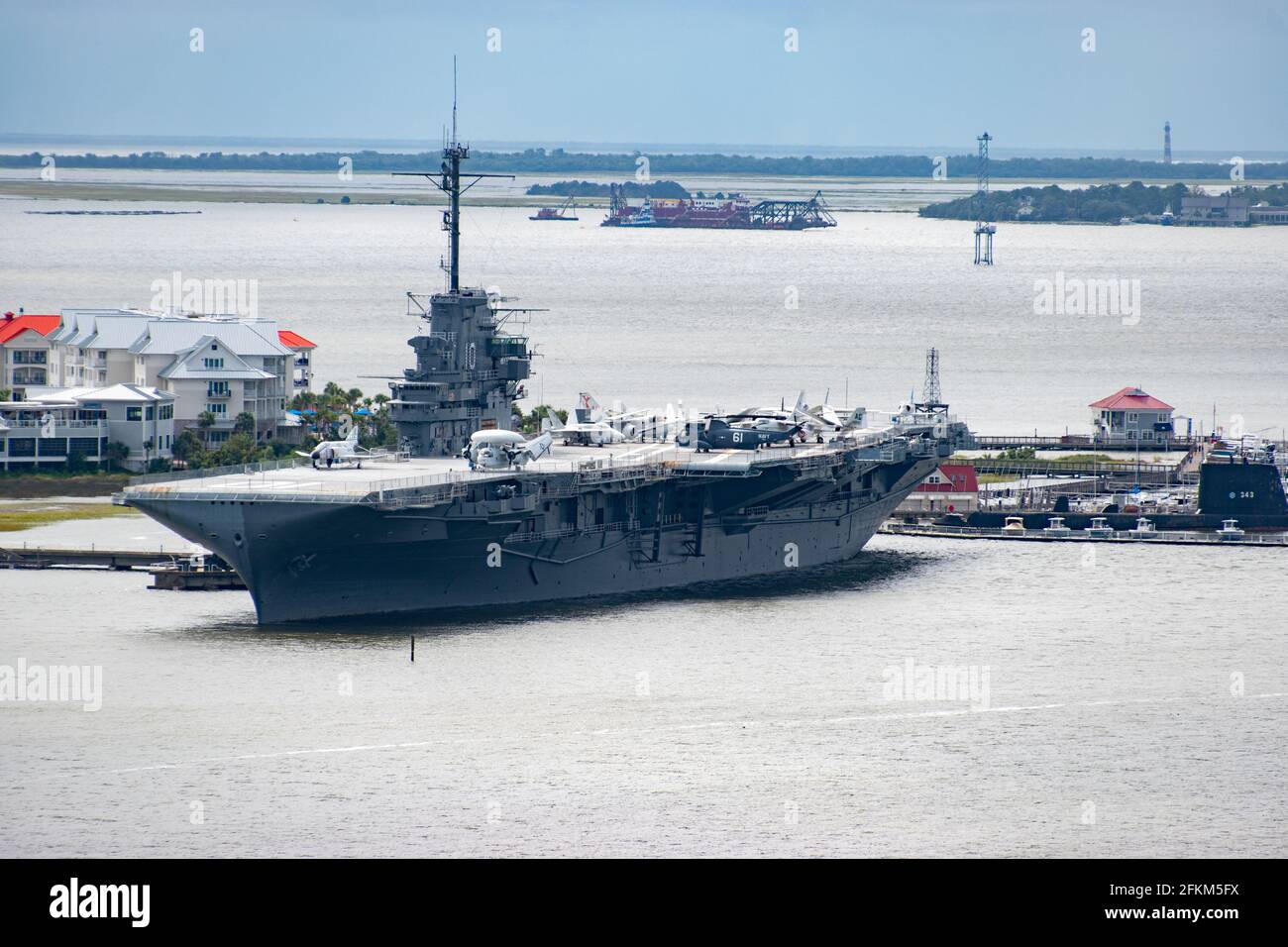 Die USS Yorktown, ein Museumsschiff am Cooper River in Charleston, South Carolina Stockfoto