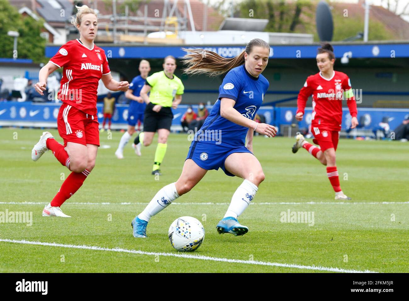 Kingston upon Thames, Großbritannien. Februar 2018. KINGSTON UPON THAMES, Großbritannien, MAI 02: Die Chelsea-Damen Fran Kirby während des Halbfinales der Champions League zwischen den Damen Chelsea Women und FC Bayern München am 02. Mai 2021 in Kingsmeadow, Kingston upon Thames Credit: Action Foto Sport/Alamy Live News Stockfoto
