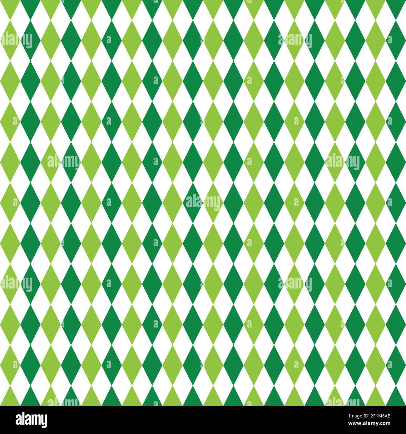 St. Patrick s Tag Rhombus nahtloses Muster. Grün weiß karierter Hintergrund. St. Patricks Hintergrund. Vektor-Vorlage für Stoff, Textil, Tapete, Stock Vektor