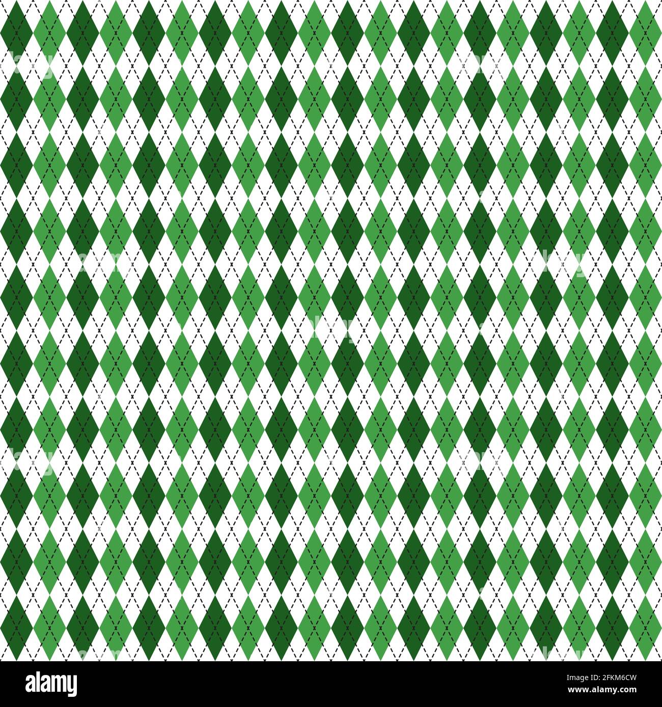 St. Patrick s Day nahtloses schottenmuster. Grün weiß karierter Hintergrund. St. Patricks Hintergrund. Vektor-Vorlage für Stoff, Textil, Tapete, Stock Vektor