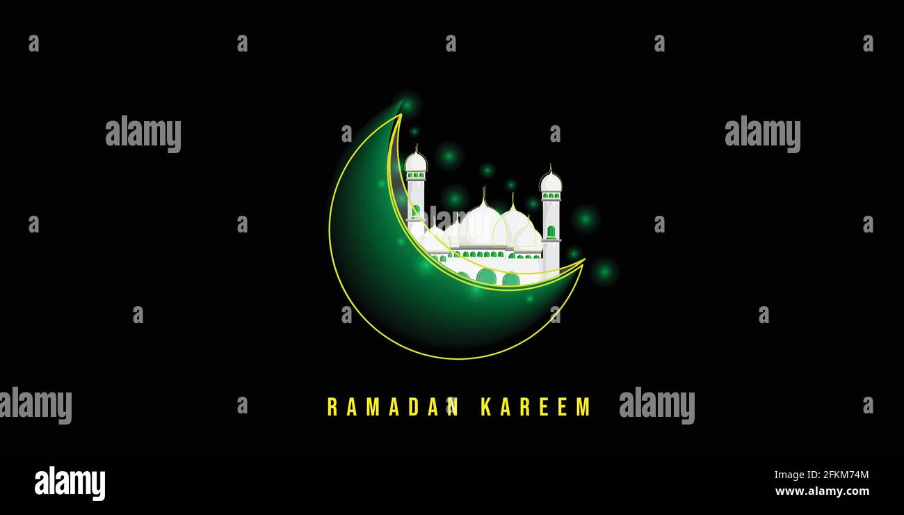 Moschee auf Mond Vektor Illustration. ramadan Kareem Vorlage Design. Gute Vorlage für ramadan oder eid Design. Stock Vektor