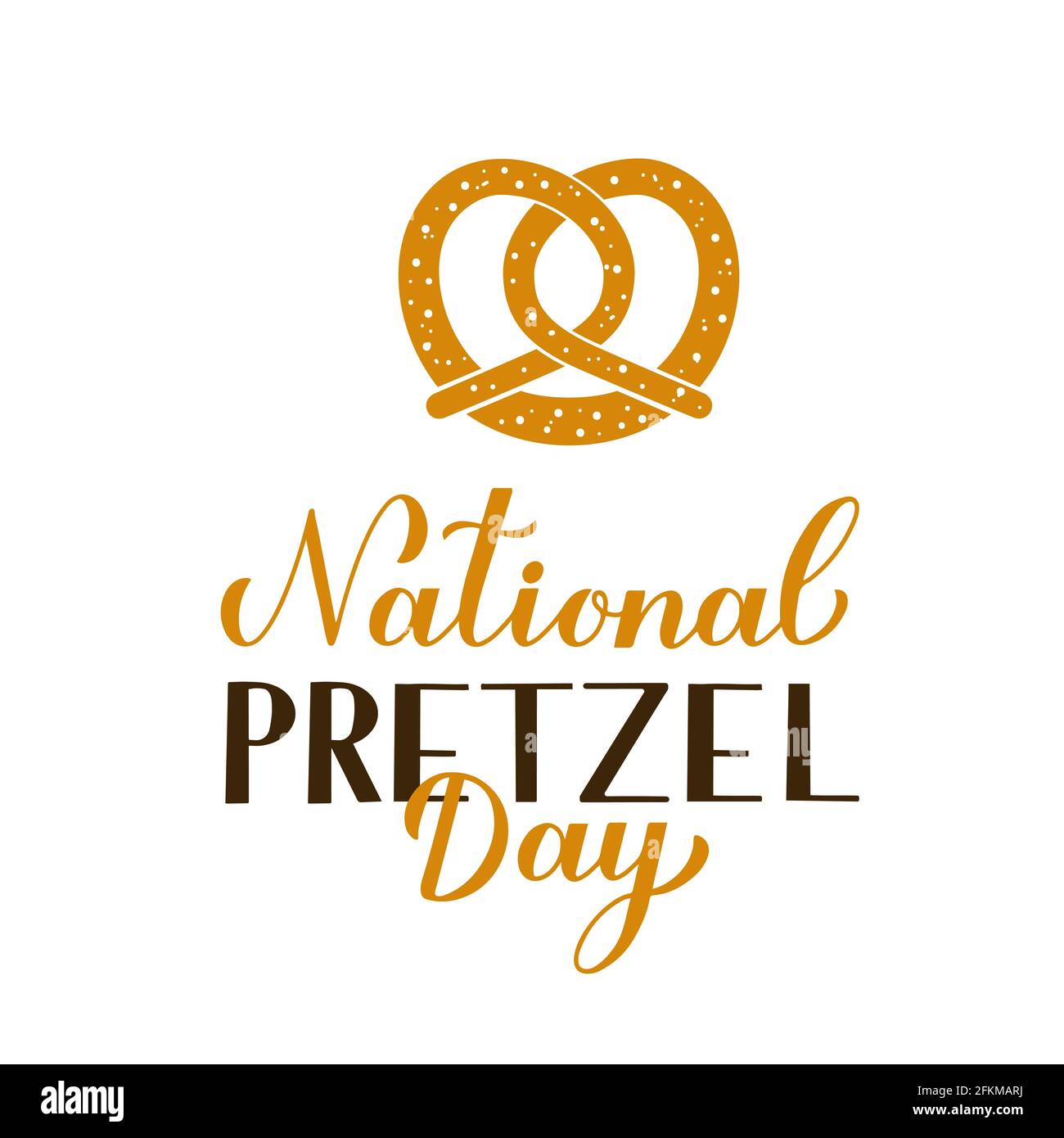 Nationaler Pretzeltag. Jahresfeiertag am 26. April. Vektorvorlage für Typografie Poster, Banner, Logo Design, Flyer, Aufkleber, Usw. Stock Vektor