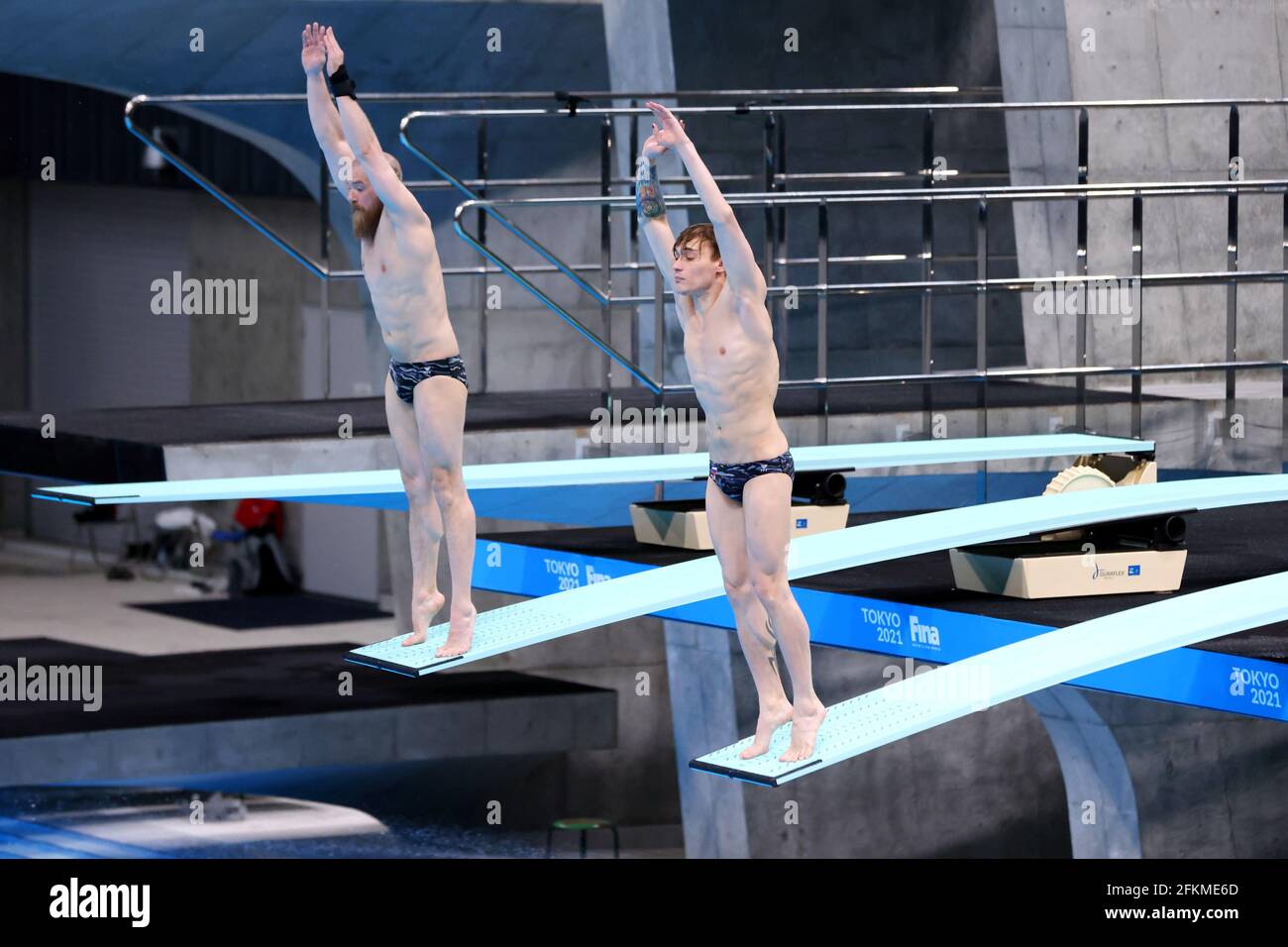 Synchronisiertes 3mFinale der Männer in Tokio im Tokyo Aquatics