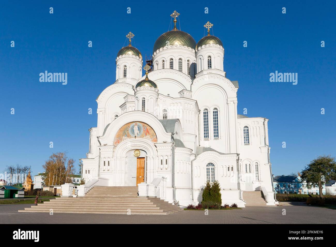 Diveevo, russisch-orthodoxe Kathedrale, Hauptkirche, Frauenkloster, Begräbnisstätte, Oblast Nischni Nowgorod, Russland Stockfoto