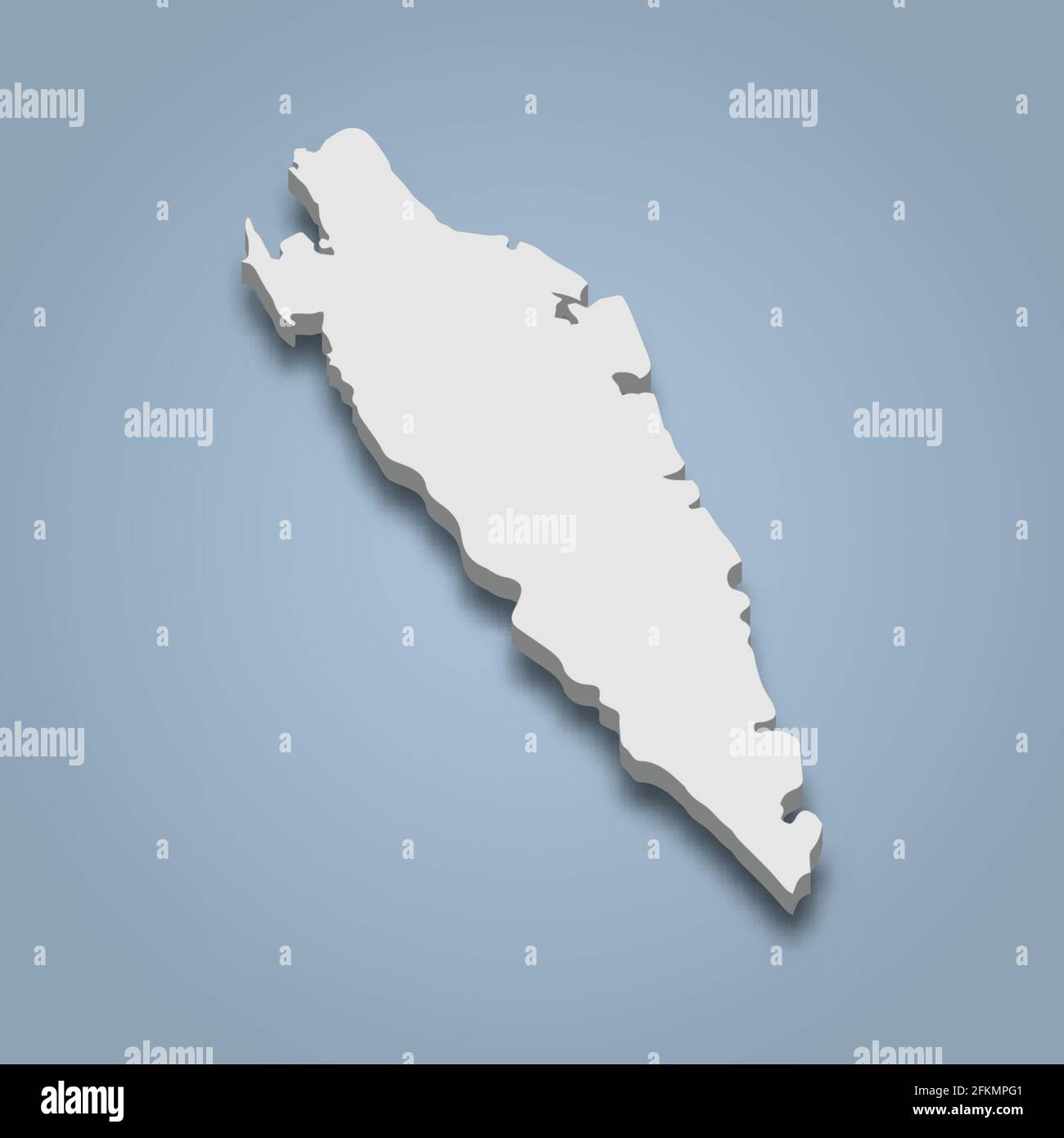 isometrische 3D-Karte von Ticao ist eine Insel auf den Philippinen, isolierte Vektordarstellung Stock Vektor